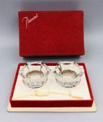 A Boxed set of Baccarat crystal salts.