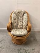 A 1970's Large cane rocking chair