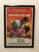 A Large framed Gone with The Wind poster (106cm x 75cm)