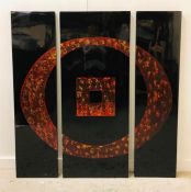 A Triptych contemporary abstract painting signed SIA