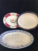 A Selection of three platters by Booths, Myott signed A.Robert and one other.