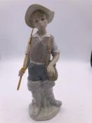 Lladro figure of a Boy with a Fishing pole (24cm)