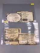 Four French Revolution banknotes 1792-93