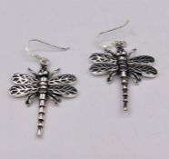 A Pair of Dragonfly Drop Earrings