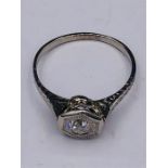 A 14ct White gold single stone diamond ring of 25 points approx.