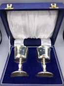 A cased set of silver goblets by C.S Ltd London 1977 Celebrating Elizabeth II's Silver Jubilee (