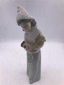 A Lladro Figure Shepherdess with Rooster (20cm)