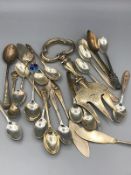 A selection of silver, various hallmarks, cutlery (386g)