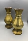 A pair of small Brass vases