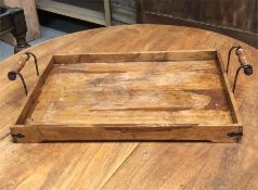 A Large wooden tray.