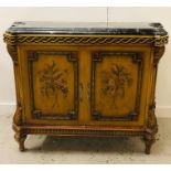 A painted sideboard with marble top.