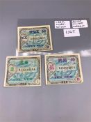 A set of Allied Military Currency from 1945, Japanese.