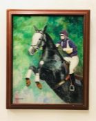 An oil on Canvas by Pamela Viney 'A Showjumper'