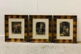 A set of Victorian framed prints by J Philip, Gilbert and one other.