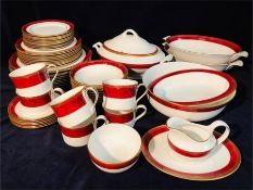 A Spode Dinner Service (Fifty Eight Pieces) with ten of most things but 8 bowls and 6 cups and