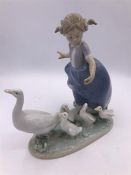 Lladro Figure of a Girl herding geese (19cm)