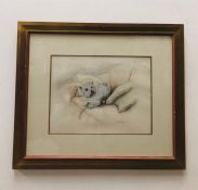 A pastel by acclaimed artist Lew Helyes of a West Highland Terrier