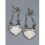 A Pair of silver Art Nouveau style earrings