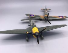 A Dinky Toy Spitfire and Junkers (Unboxed)