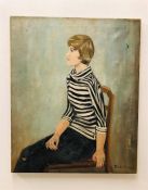 An oil on Canvas by Pamela Viney 'Portrait of a Young Lady'