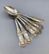 A Set of six, hallmarked Peter McFarlane silver teaspoons Glasgow 1860.