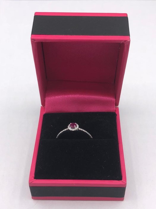 An 18ct white gold ruby and diamond ring - Image 2 of 3