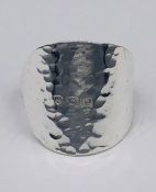 A solid silver spoon ring made from Antique cutlery by an Artisan. Successful bidders can notify