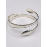 Solid silver bangle, Artisan made from hallmarked silver spoons.