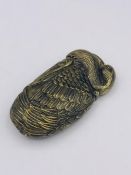 A Brass Vesta case in the form of a duck