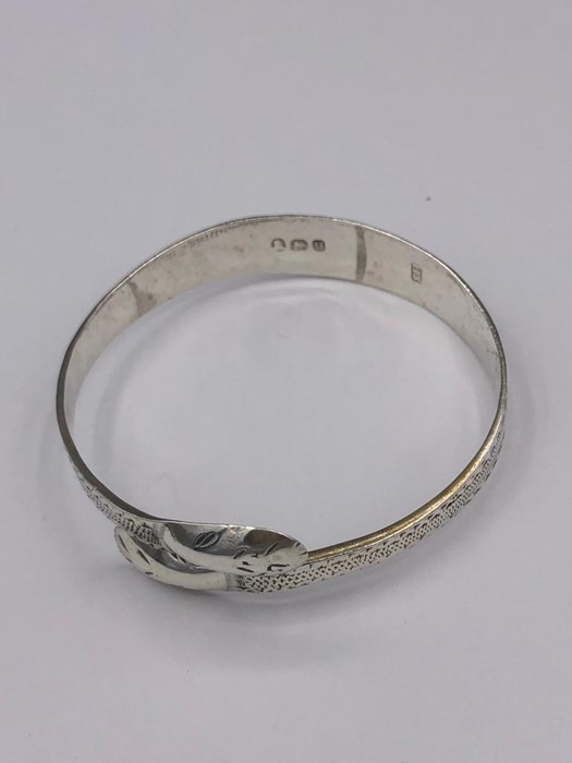 A silver bangle, Artisan made from silver spoons - Image 2 of 4