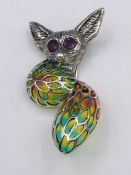 A Silver Plique A Jour Koala Bear Brooch