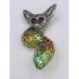 A Silver Plique A Jour Koala Bear Brooch