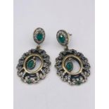 A Pair of Silver and CZ Renaissance style earrings