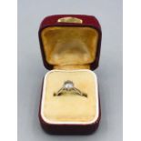 An 18ct white gold single stone diamond ring of 1ct