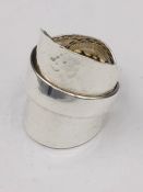 A solid silver spoon ring made from Antique cutlery by an Artisan. Successful bidders can notify