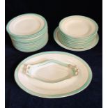 A selection of Mery Of Paris china to include, 7 soup bowls, 1 small oval dish with handles, 1 large