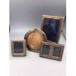 Four Small Silver Picture Frames Hallmarked