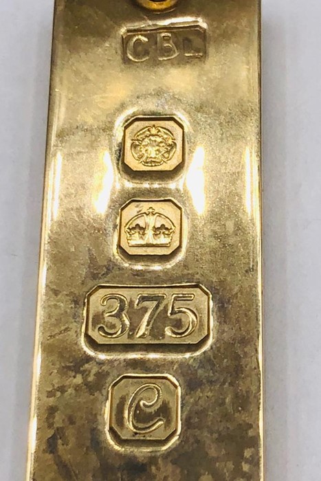 A 9ct yellow gold ingot on chain (33.8g) - Image 2 of 2