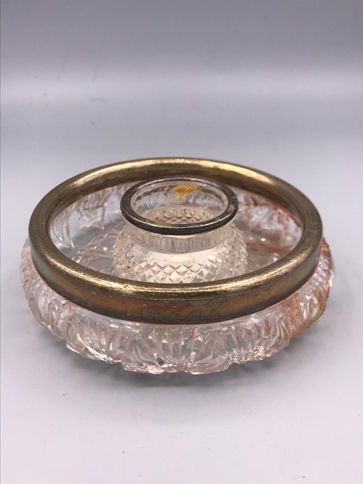 Small Silver Rimmed Cut Glass Bowl - Image 3 of 3