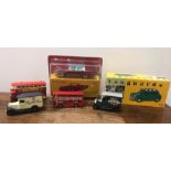 A small selection of diecast vehicles to include A Dinky Toys 555 and a Vanguards Mini Cooper S