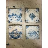 A selection of Four Delft Tiles
