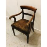 A Single Regency Mahogany carver chair