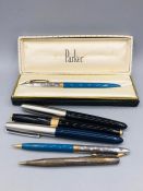 A Collection of pens including Parker