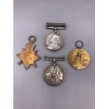 A WWI Trio of medals and a Naval General Service Medal 1909-1914 clasp. M6871 W.Kean ARM.CR.HMS