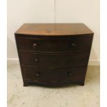 A Bow Fronted Mahogany chest of drawers 94cm x 84cm H.