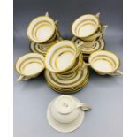 12 Coffee cups and saucers by Pirken Hammer of Czechoslovakia