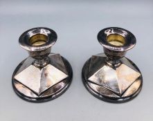 A Pair of Mappin and Webb, Mappin plate, candlesticks