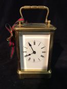 A brass carriage clock from Harrods