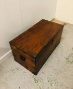 A Camphor Wood brass crossbanded trunk 107cm x 56cm x 50cm