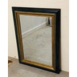 Large Black and gold distressed mirror 96cm x 70cm